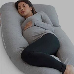 Gray U-Shaped Pregnancy Pillow